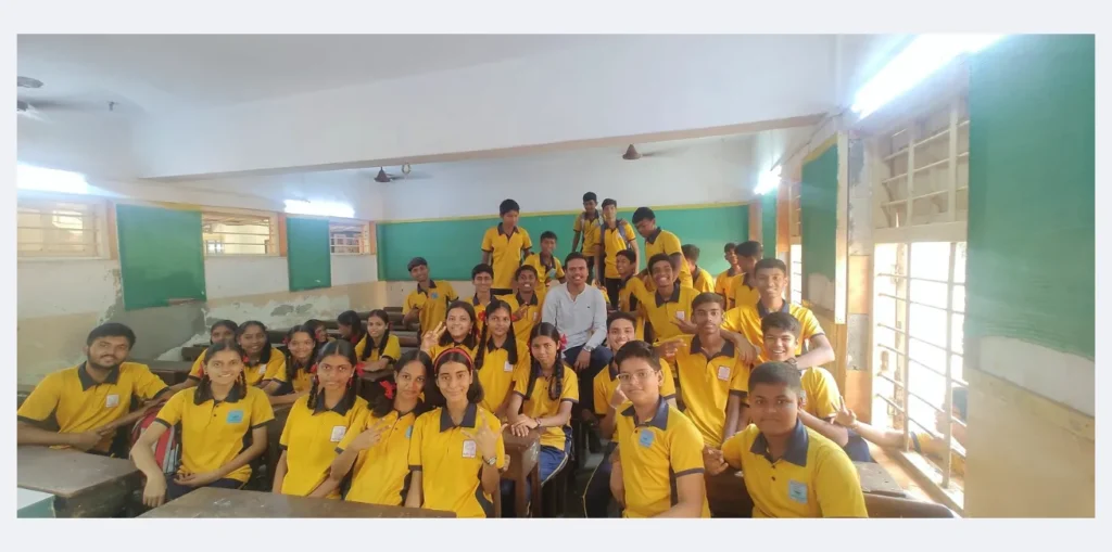 Nandadeep school students with Pranav